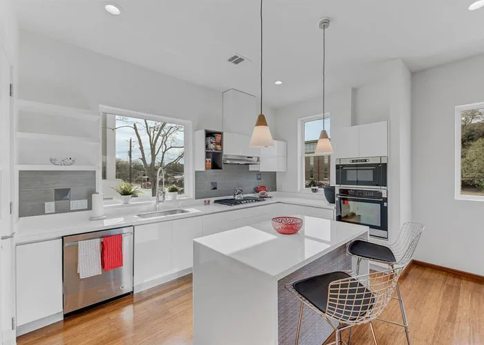 kitchen work top with nano crystal glass