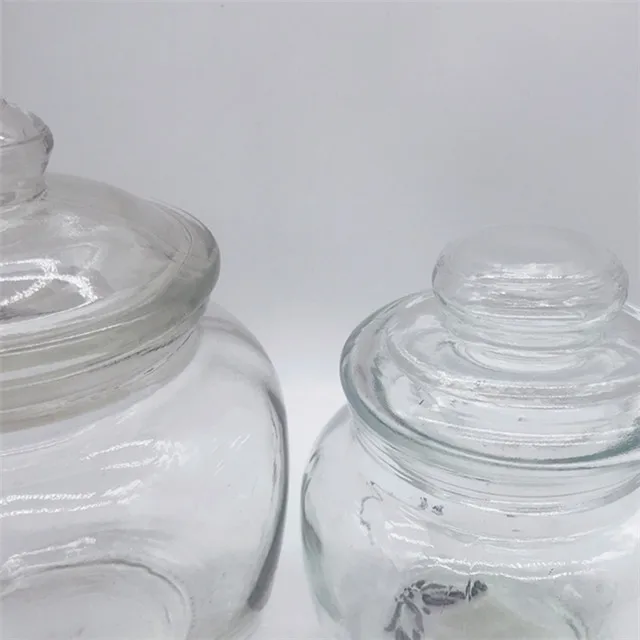 1300ml 550ml jarras de vidrio Food storage bottle Glass cover storage tank