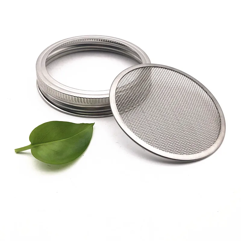 Kitchen Seed sprouter kit 70mm 86mm 304 stainless steel seed sprouting lid strainer sieve mesh screen for wide mouth Mason jar