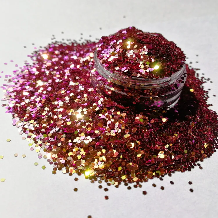 Hot Selling change color chunky holographic glitter 1kg, bulk color shifting glitter powder for body decoration