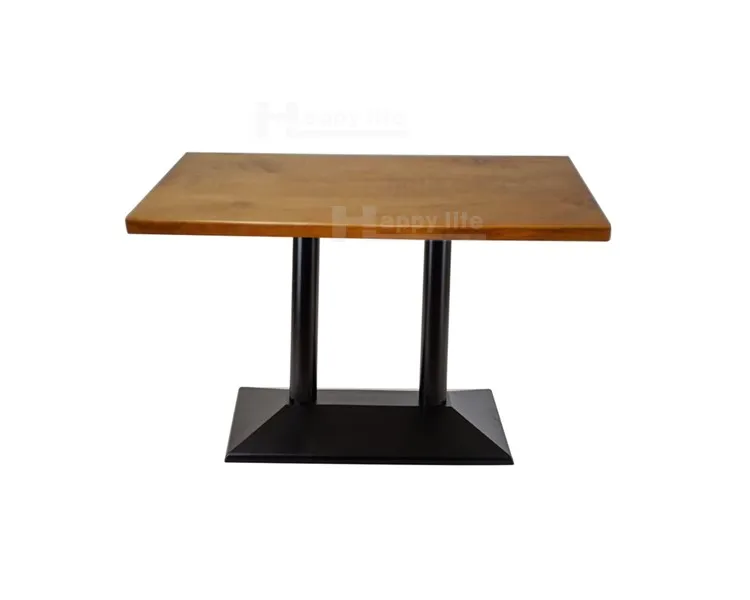 Antique industrial modern vintage square hotel fast food cafe cheap long bar counter wood round wooden hot pot restaurant table