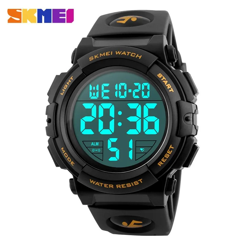 Skmei Brand Luxury 1258 Luminous Digital Clock Alarm Men Fashion Outdoor 50m Waterproof Sports Silicone Led Watch