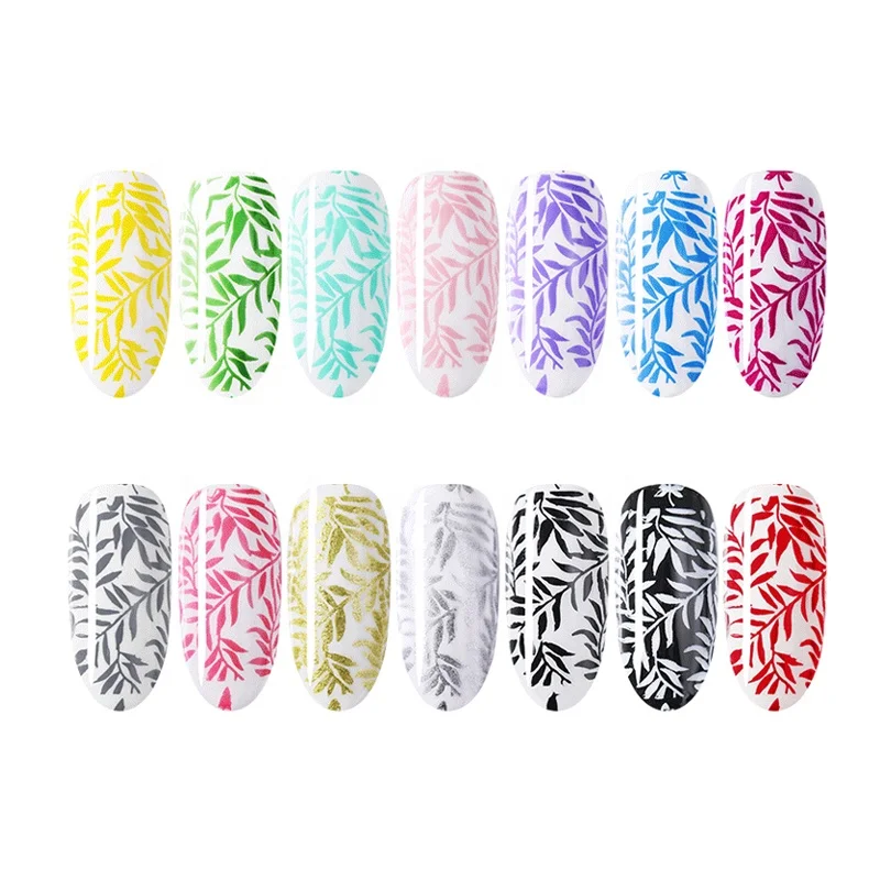 Hanyinails Latest nail art fashion professional gel polish 8ml tube 14color nail stamping gel