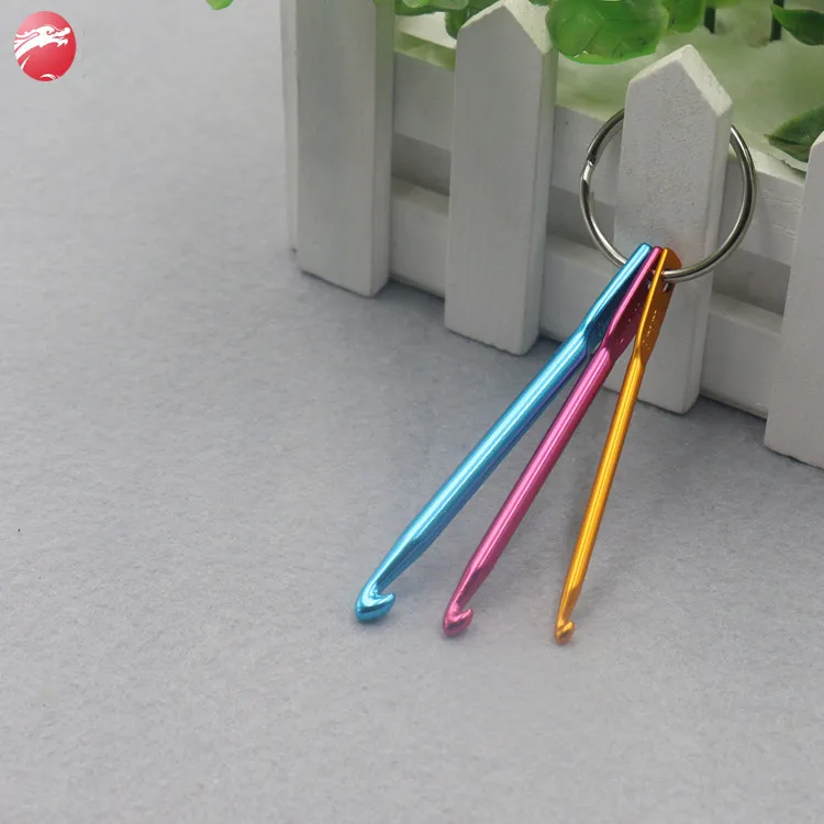 
Custom Single Head Hand Sewing Tools Aluminum Crochet Hook For Keychain 