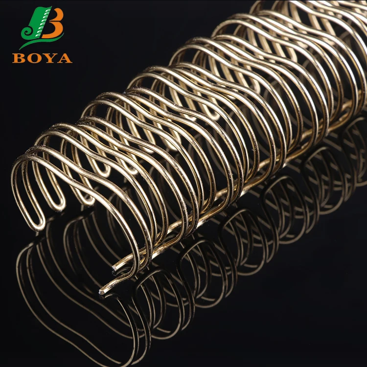 
3:1Pitch Gold Color Custom Binding Spring Coil,Double Spring Coil,Spring Coil For Loose Leaf Book 