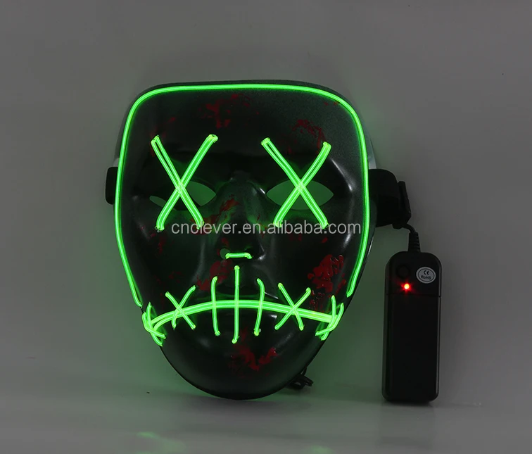 Wholesale custom design different types green fluorescent white face mask, high quality fashion Vinyl halloween party face mask