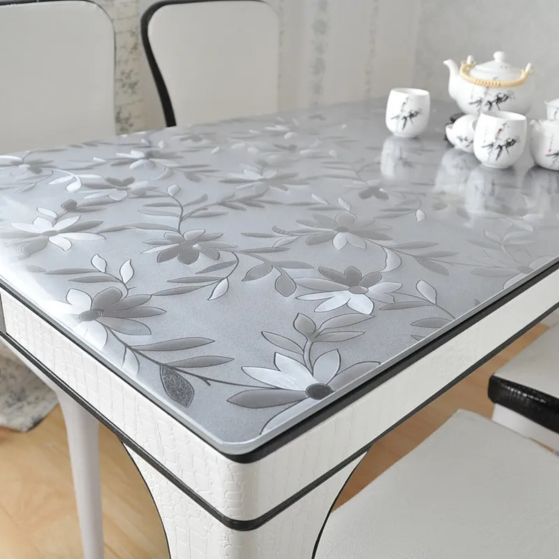 Printing PVC Transparent Plastic Table Covers Sheet  Waterproof Wholesale Tablecloth Roll For Home