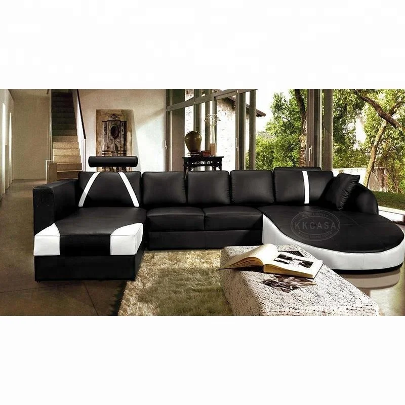 Home Living Room Furniture Modern U L Shaped Couch Fabric Sectional Corner 7 Seater Combination Sofa Set
