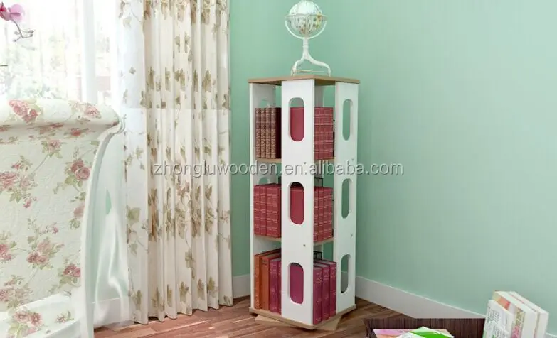 cao county 2017 Hot sales A-1702 Revolving Media Tower walnut wooden revolving bookstand