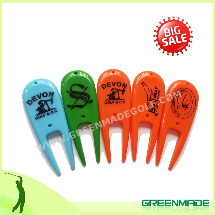 Personalized golf pitchfork for sale with 2 holes golf divot tool for golf sports