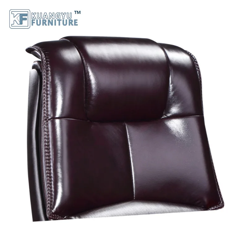 Luxury Most comfortable high end leather executive boss metal frame high back brown PU leather office chair