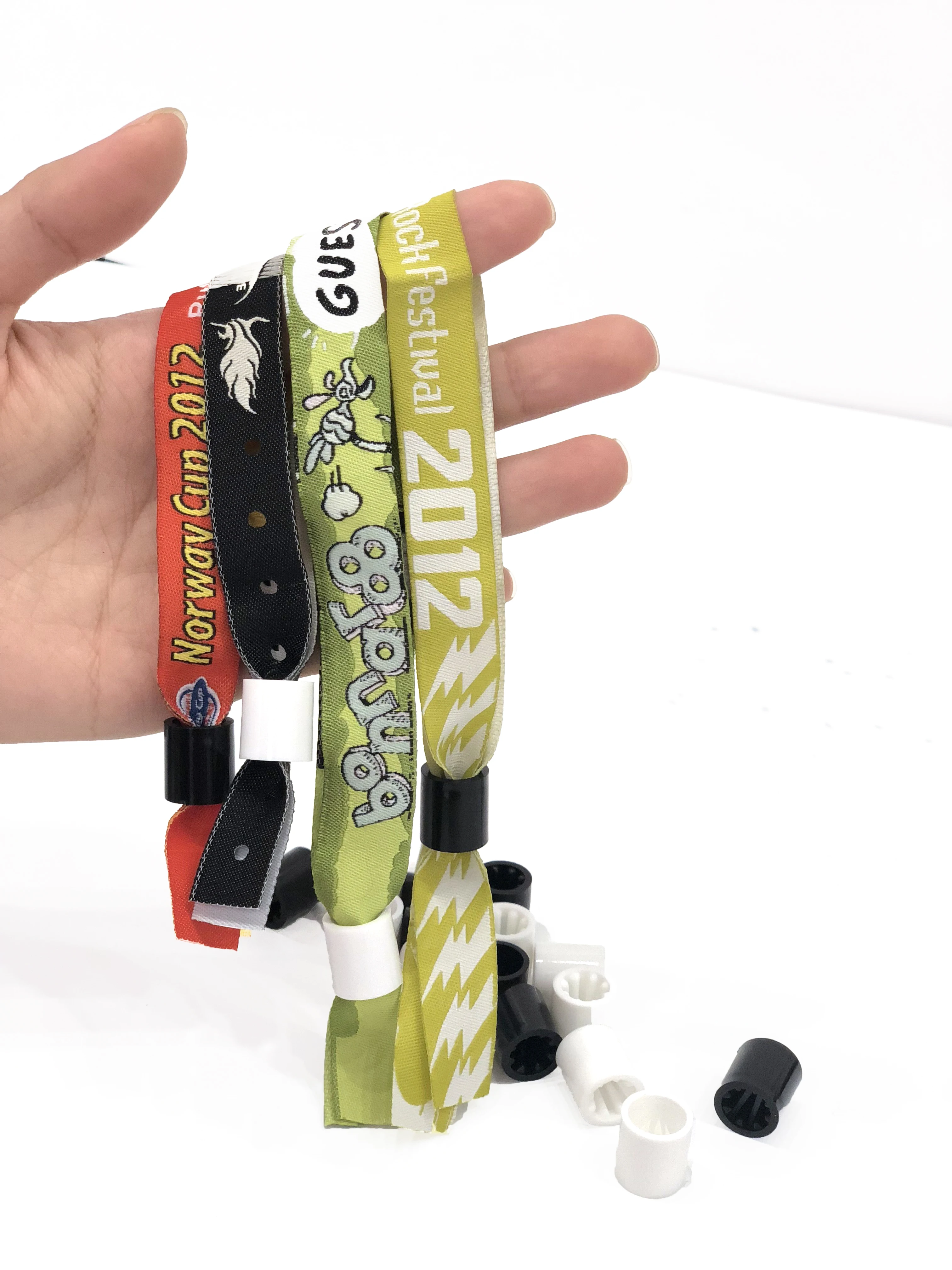 Custom logo printed promotional gifts polyester festival event fabric wrist band for party activity