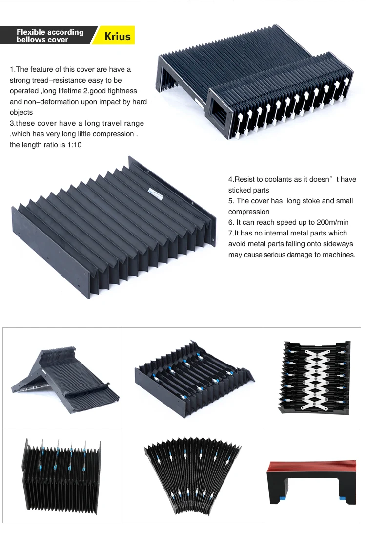 Гибкая Пылезащитная Складная крышка типа гармошки для направляющего станка с ЧПУ