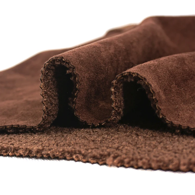 
 Меланжевая ламинированная ткань для изготовления одежды, зима 100 полиэстер, шерпа, флисовая ткань  