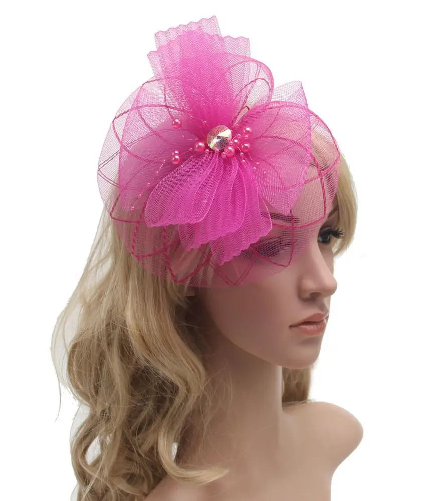 Retail Wedding Holiday Fascinator Cocktail Hat For Women French Veiling Hair Headband Vintage Fashion Lady Party Accessory