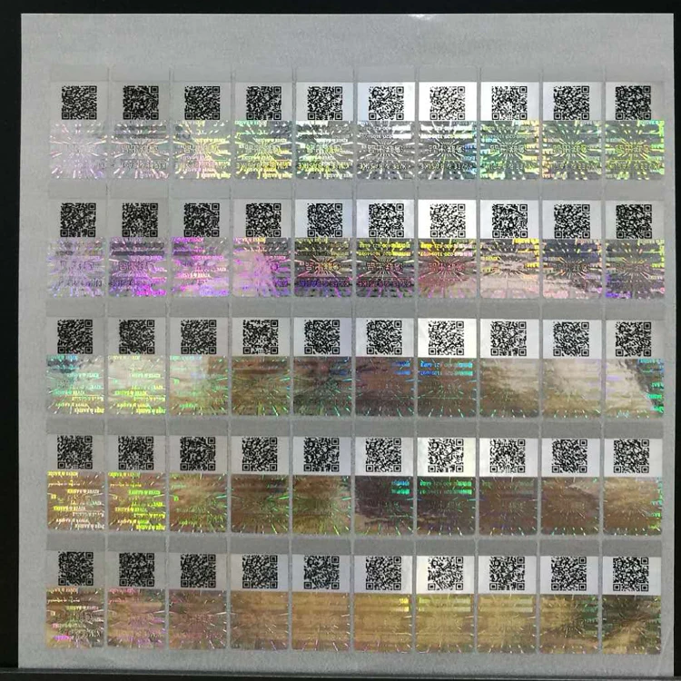 Custom Anti Counterfeiting 3D Anti Counterfeiting Hologram Holographic QR Code Sticker Label