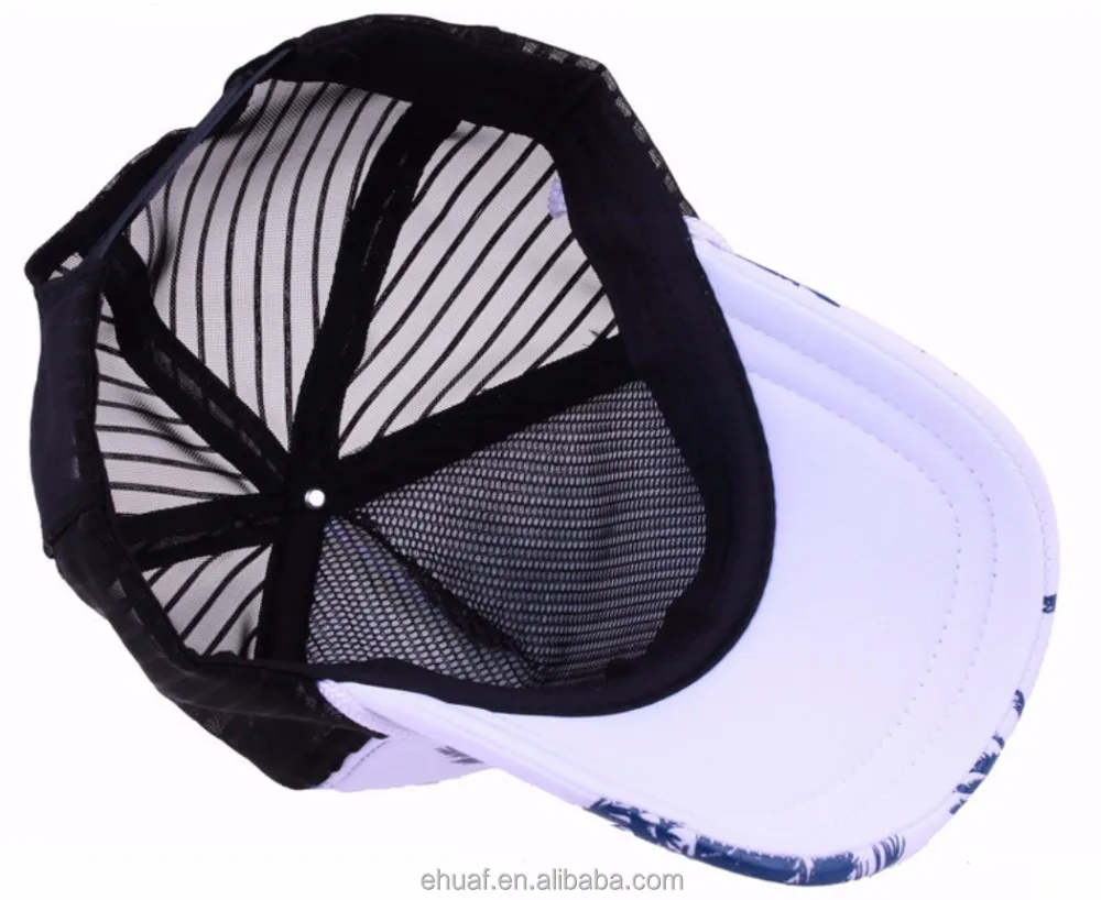 Hot wholesale summer beach hawaii print palm tree snapback hat