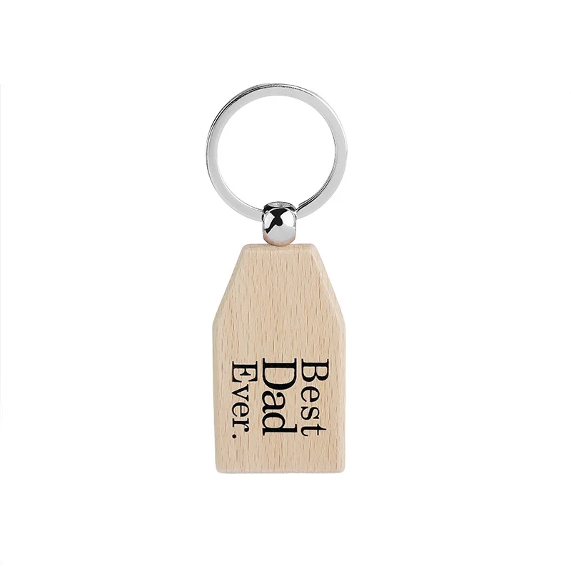 Ever handmade plain blank wooden name best dad nana mom keychain key ring