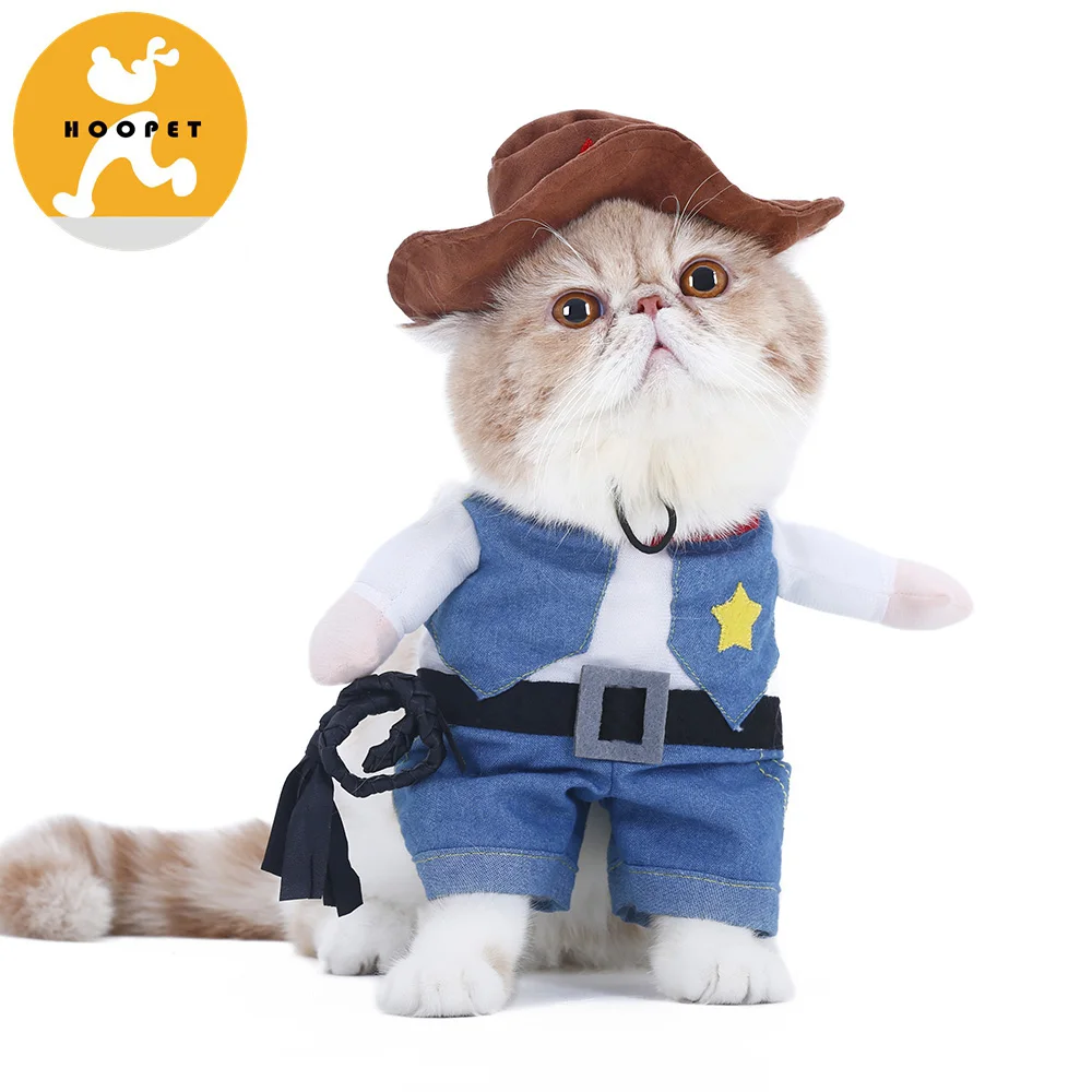 Pet Costume West CowBoy Uniform with Hat Funny Dog Cowboy Clothing Halloween Costume for Small Dog Cat