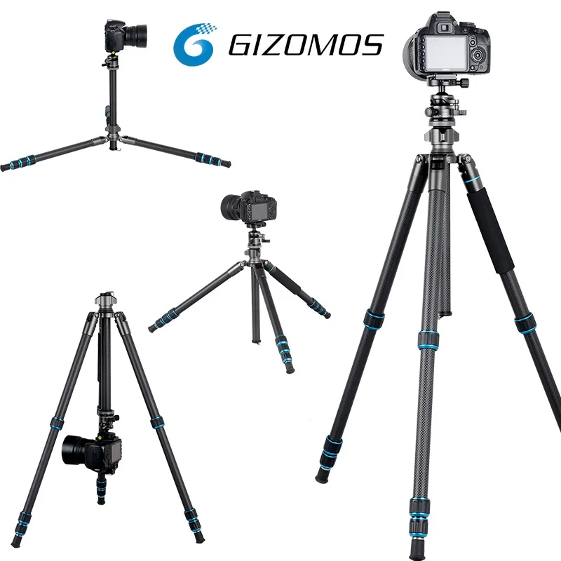 XILETU  Hot GIZOMOS GA-26C4 Professional Lightweight  carbon fiber tripod for camera