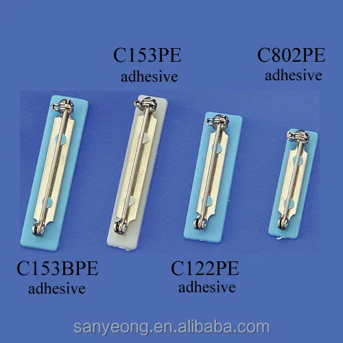 
Plastic adhesive name tag badge holder safety pin 