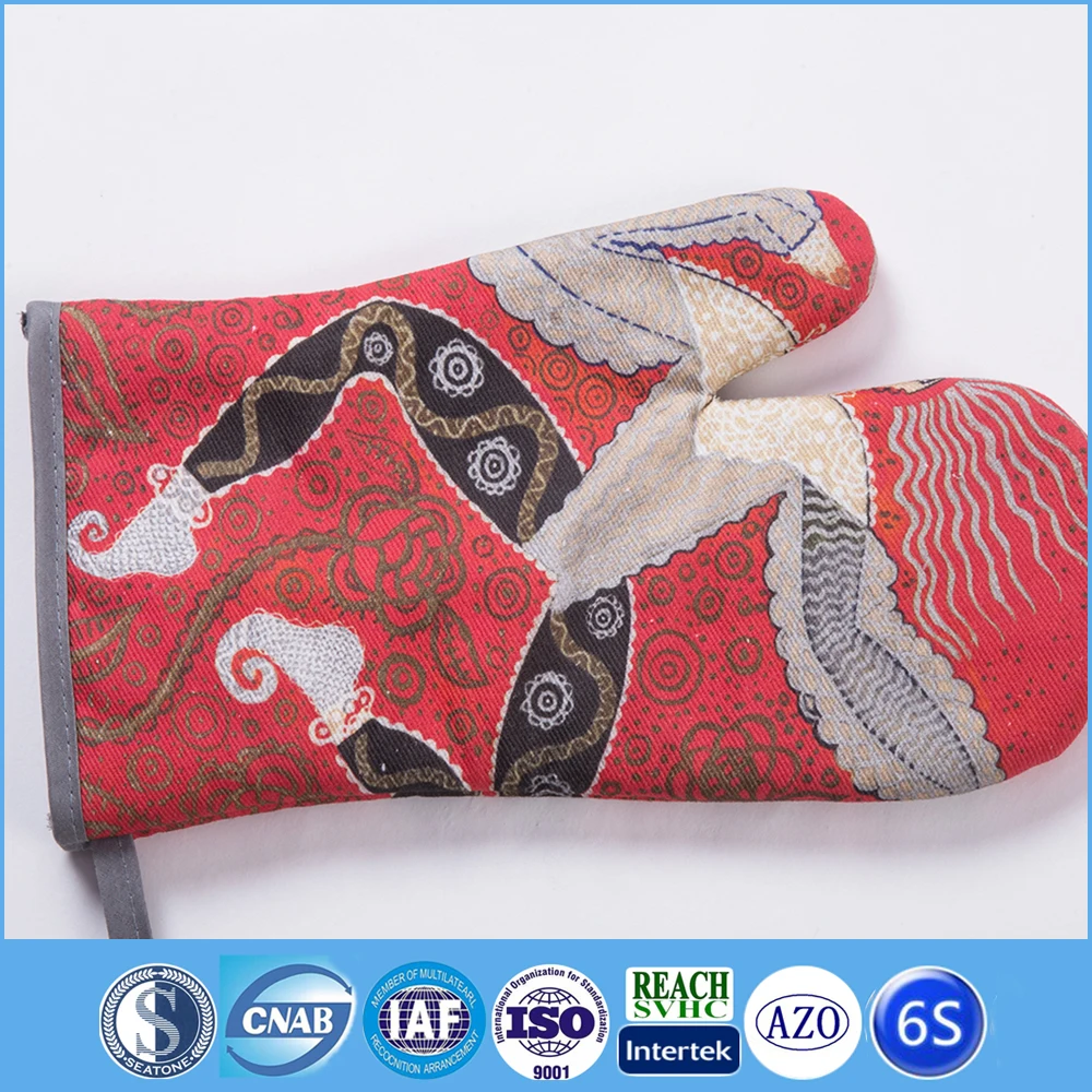 Digital printed cotton oven mitts custom