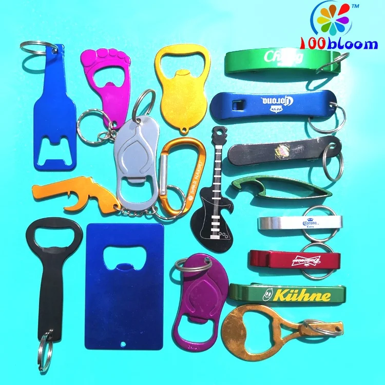 Factory directly wholesale 7.4cm aluminum guitar shape bottle opener keychain
