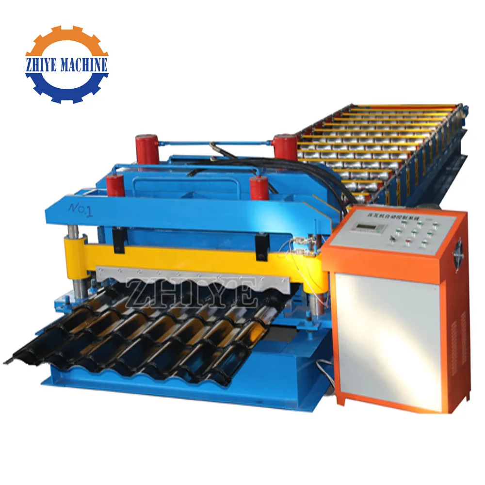 Cangzhou roof tile machine glazed tile roll forming  machine Step Section Roof Tile Making Machine