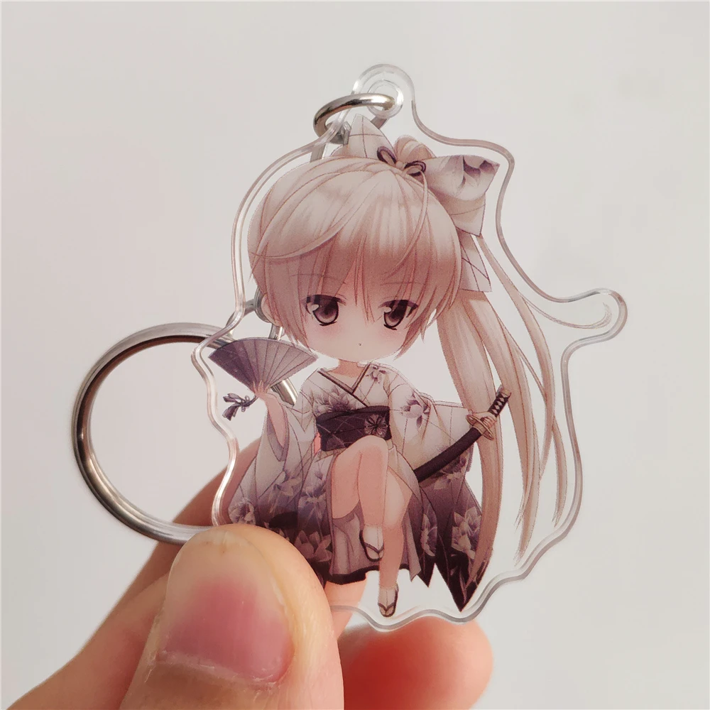 Free Sample Two Sides Print Custom Anime Acrylic Keychain Wholesale Character Keychain Keyring Standee Multifunction Keychain