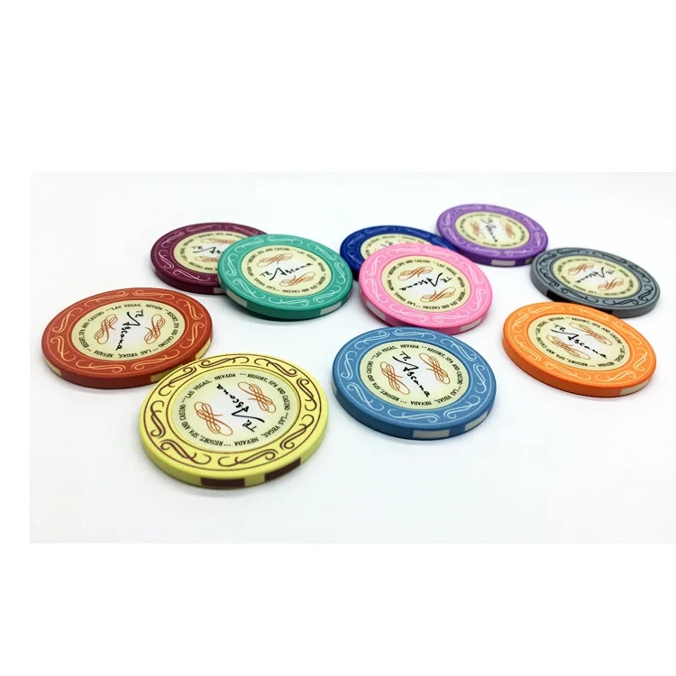 Sublimation hybrid  ceramic poker chip with 25.8MM sticker inlay