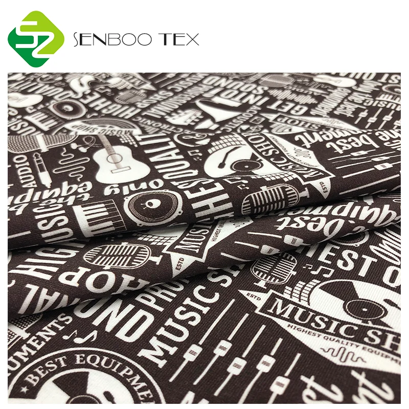 Knitted 200~250gsm Digital Printed 95 Cotton 5 Spandex Jersey Stretch Fabric Textile For Kids Wear