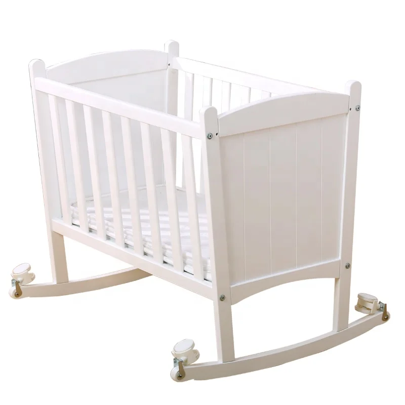 
hot selling solid pine wood small size new-born baby cradle bed 