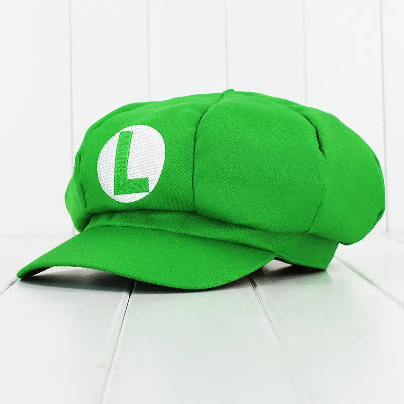 Super Mario Hat Luigi Bros Cosplay Baseball Costume Octagonal Cap