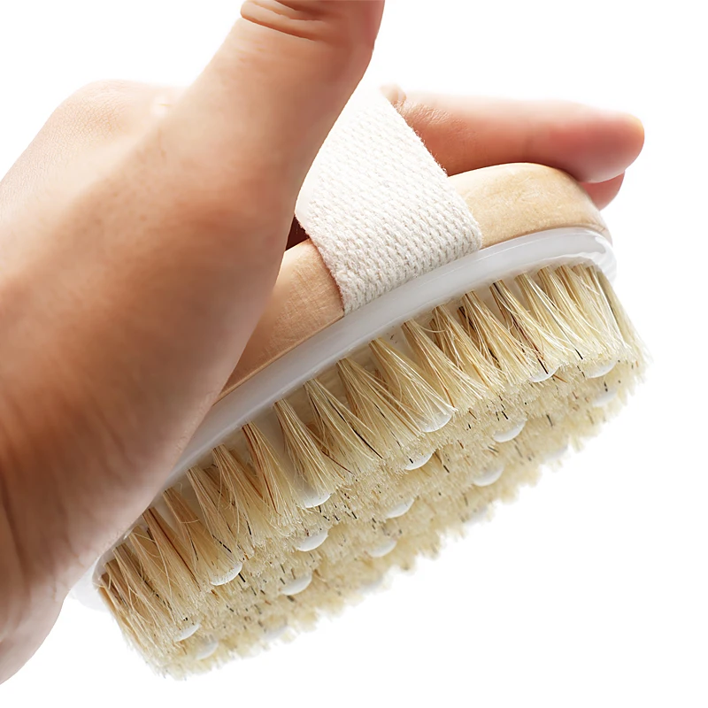 EDAWA professional mini round head natural wooden shower massager body bath brush