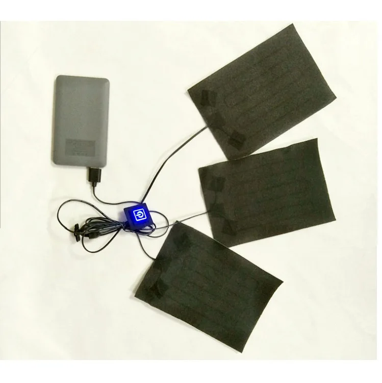 5V Heated Element for Clothing With Smart Temperature Control Switch