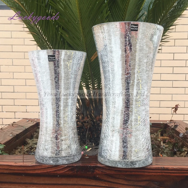 LHP079 Factory Wholesale Handmade Frosted White Glass Vase for Home Decoration