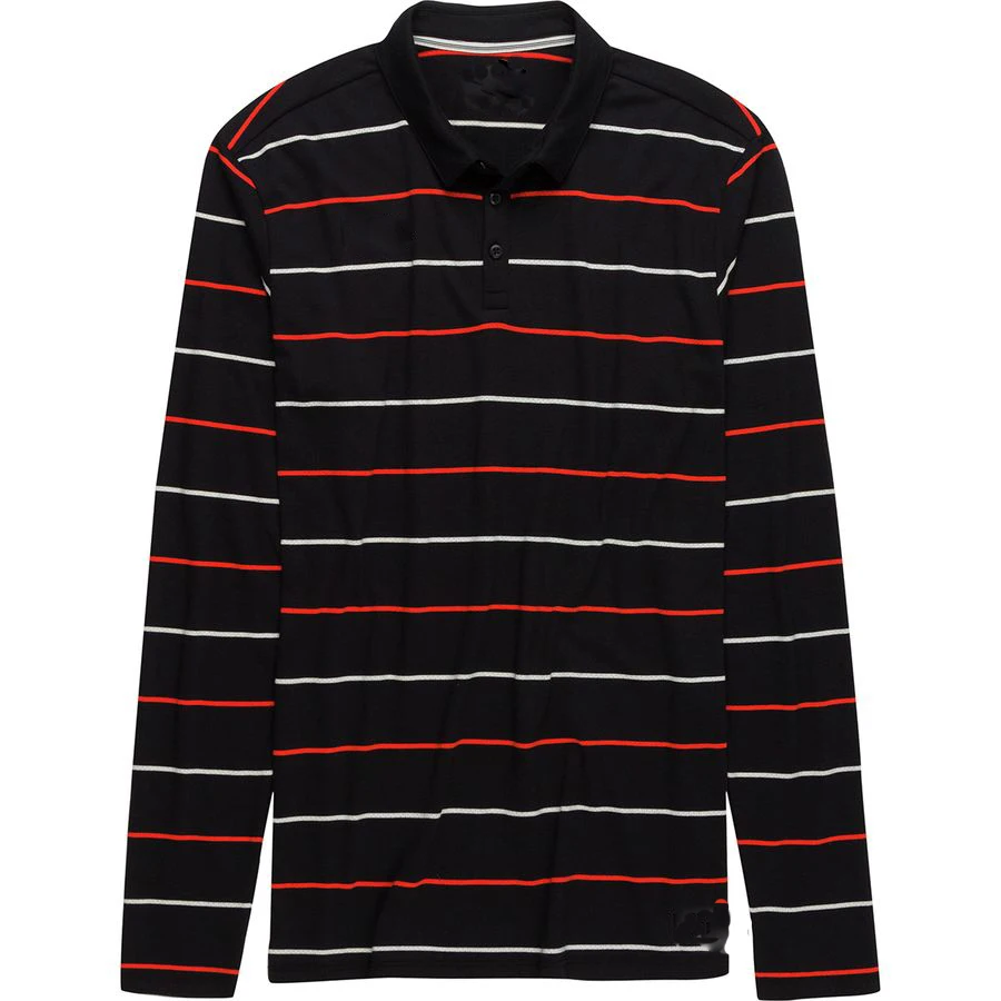 
Latest fashion design cotton long sleeve laid back polo stripped shirt for men 