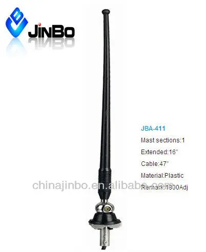 JBA-411 Black AM/FM Custom Whip Rubber Car Antenna