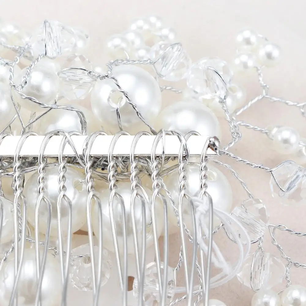 Wedding Hair Piece Tocados De Novia Bridal Pearl Accessories Jewelry Bride Comb For Hair