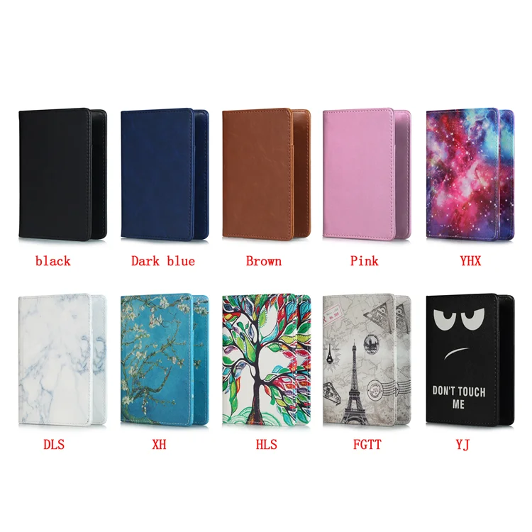 wholesale PU leather blank passport cover case custom printed passport  holder bag multi-function wallet passport covers