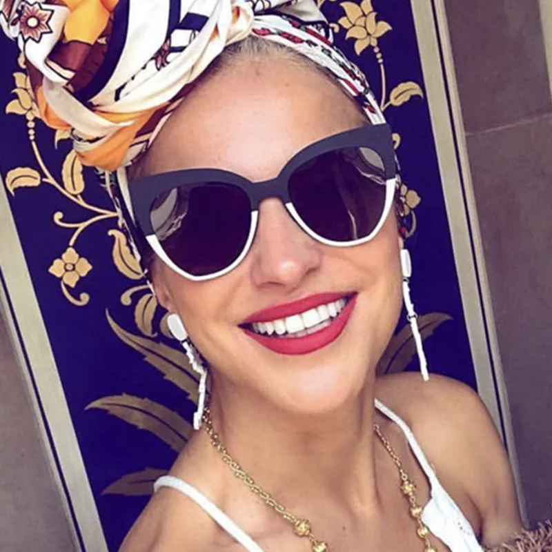 New Arrives Female Custom Fashion Oversized Cat Eye Sunglasses for Women Men