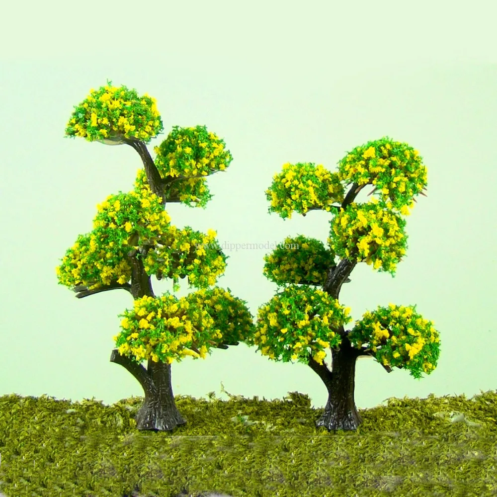Mini artificial plastic scale model Podocarpus tree