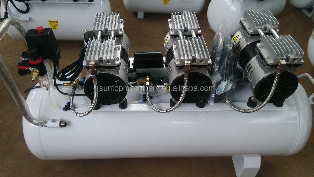 100L 0.55KW 0.75*3HP low noise portable oilless air compressor