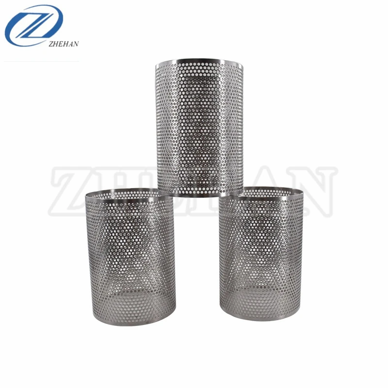 2mm, 3mm hole size stainless steel perforated cylinder filter for mechanical equipment protective cover