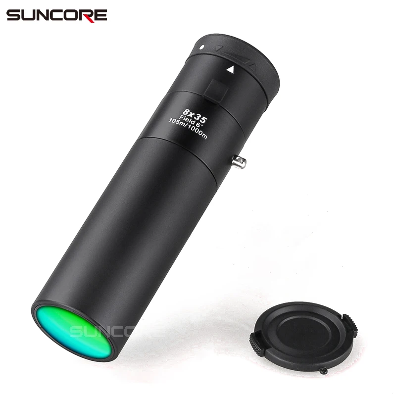 SUNCORE 8x35Focus Optics Multi-Coated Lens BAK4 Prism Spotting Scope with Tripod and Cellphone Adapt