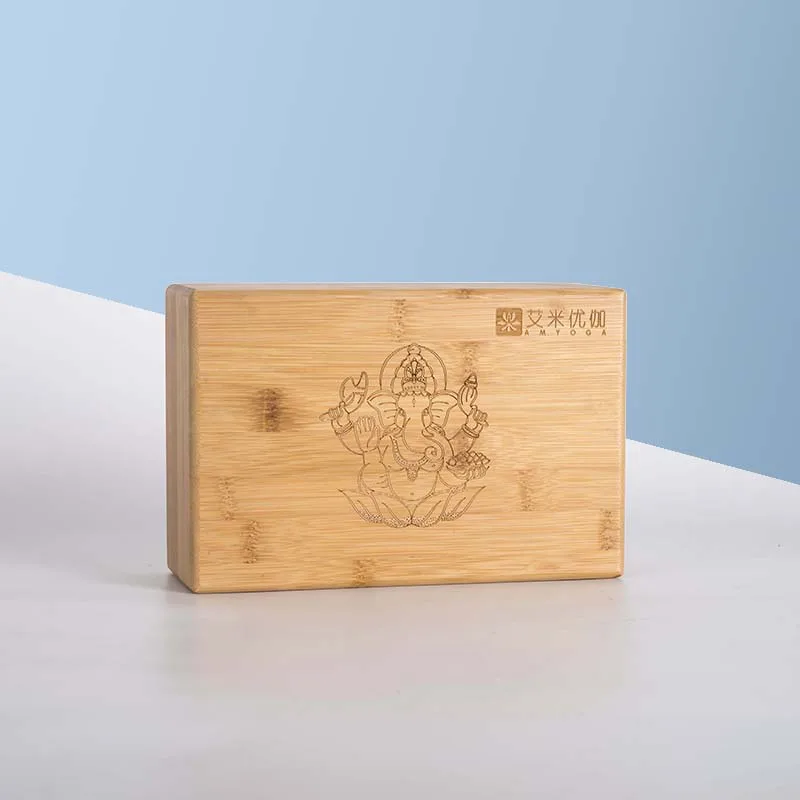 BSCI factory wholesale custom print organic bamboo yoga block wood eco friendly