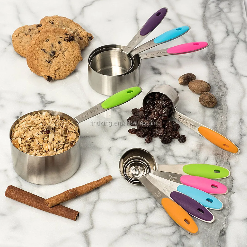 FINDKING 10 Piece Professional Stainless Steel Measuring Cups and Spoons Set