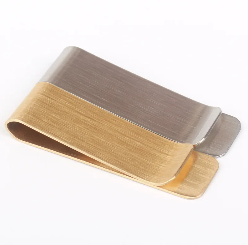 50x15mm Slim Stainless Steel And Brass Money Clips