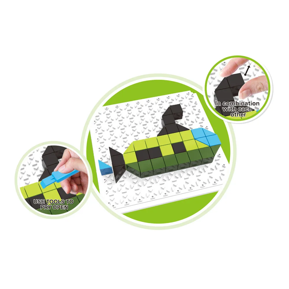 Multi color  custom educational  DIY jigsaw game bricks puzzle for child