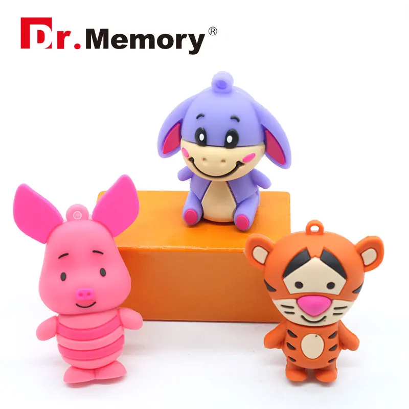 custom flash memory usb stick cute cartoon character usb flash  pvc pig usb flash drive pendrive animal disk USB2.0 3.0